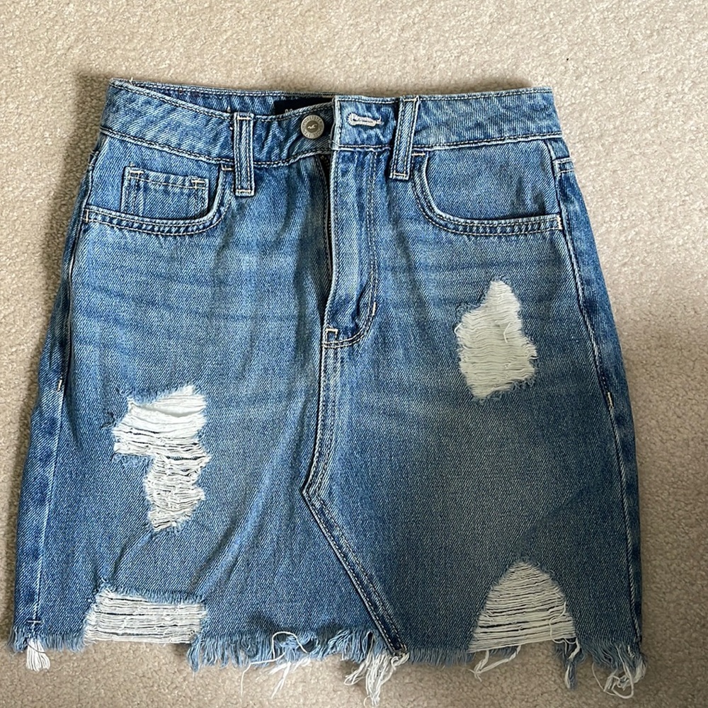 Hollister high rise denim skirt